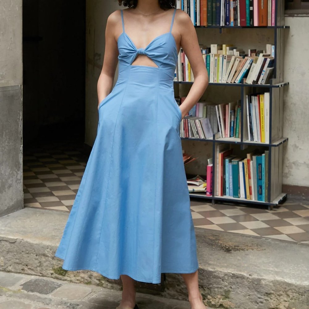 NWT PIXIE MARKET - AMALFI BLUE KNOT DRESS - SMALL